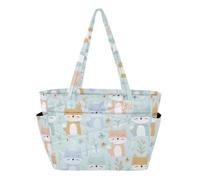 SyXIOP Bolsa de mano plegable para mujer, diseño de zorro de la pradera