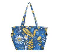 SyXIOP Bolsa de trabajo, diseño de pájaros azules y flores