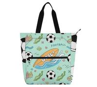SyXIOP Bolsa para libros infantiles para niños y niñas, diseño minimalista de balón de fútbol de la Copa del Mundo 2026, bolsa de compras reutilizable con cremallera para la universidad, compras