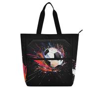 SyXIOP Bolsa para libros para niños, niñas y adultos, balón de fútbol de la Copa del Mundo 2026, bolsillo externo con cremallera, bolsa de hombro con bolsillos para la universidad, compras, playa