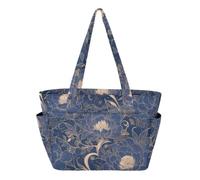 SyXIOP Bolsa plegable azul retro flores