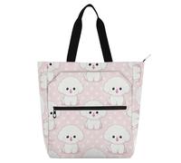 SyXIOP Bolsas de mano para libros para niños y niñas, bonitas bolsas de tela Oxford 600D con cremallera para la escuela, compras, comestibles para libros