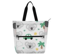 SyXIOP Bolsas de mano para niños, mujeres y hombres, lindo koala gris de dibujos animados, fácil de limpiar, bolsa de mano con bolsillos para la escuela y el tiempo de juego