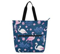 SyXIOP Bolsas de mano para niños para amantes de los libros, elegante animal flamenco gris, grande, resistente, reutilizable, bolsa para libros de biblioteca para la universidad, compras, playa, bolsa