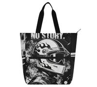 SyXIOP Bolsas para libros para niños, niñas y mujeres, genial motociclista, sin riesgo, sin historia, tela Oxford 600D, bolsa para libros de biblioteca con cremallera para la escuela, trabajo, viajes