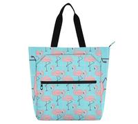 SyXIOP Bolsas para libros para niños y niñas, bonito flamenco rosa, resistente, bolsa de libros con cremallera para la escuela, trabajo, viajes, para llevar libros