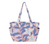 SyXIOP Bolso de mano para mujer, bolso de hombro para uso diario, flores de lirio blanco, hojas azules