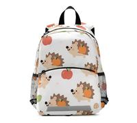 SyXIOP Bonita mochila de erizo marrón de dibujos animados para niños con clip en el pecho para niños de 5 años