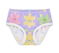 SyXIOP Bragas de algodón orgánico para niñas, ropa interior que absorbe la humedad, lindo rompecabezas colorido, Rompecabezas colorido y bonito, 8 Years