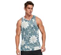 SyXIOP Camiseta deportiva sin mangas para hombre, diseño de mapa de aventura, color azul y dorado, con cuello redondo, transpirable, para exteriores, Mapa de aventura azul y dorado, M