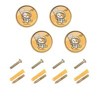 SyXIOP Cat Land on Mars - Tiradores y pomos de tocador boho de 1.26 pulgadas (32 mm) para dormitorio, paquete de 4