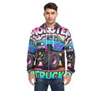 SyXIOP Color Cool Monsters Truck - Chaquetas con capucha para hombre, Camión monstruos de color genial, M