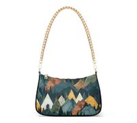 SyXIOP Colorful Mountain Peak Tree - Bolso cruzado acolchado moderno con múltiples bolsillos para mujer