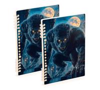 SyXIOP Cuaderno de espiral King Kong azul tamaño A5 de ancho de 8.3 x 5.7 pulgadas, cuaderno de composición resistente con rayas anchas, 60 hojas para escuela y oficina, paquete de 2