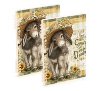 SyXIOP Cuaderno de rayas anchas de tamaño A5 Just A Girl Who Loves Donkey de 8.3 x 5.7 pulgadas, resistente al desgaste, 60 hojas para escuela y oficina, paquete de 2
