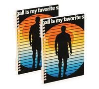 SyXIOP Cuaderno de tamaño A5 con diseño vintage de fútbol es mi deporte favorito, 21 x 14,5 cm, tapa dura, 60 hojas para diario y lista de tareas, paquete de 2