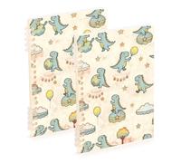 SyXIOP Cuadernos de tamaño A5 con temática retro de dinosaurios lindos de 8.3 x 5.7 pulgadas, cuadernos de asignaturas resistentes al desgaste, 60 hojas para planificador y negocios, paquete de 2