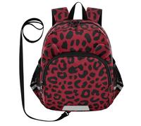 SyXIOP Cute Ears Cool Mochilas Correa Cool Girls Anti-Lost Bag School con tira reflectante patrón leopardo rojo vino, Patrón de leopardo rojo vino, M, Casual