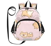 SyXIOP Cute Ears Fun - Mochila para niños con correa para niñas, antipérdida, con tira reflectante, diseño de perro Shiba Inu, Shiba Inu - Perro de dibujos animados rosa, M, Casual