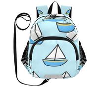 SyXIOP Cute Ears Mini Mochila para niños con correa Cool Girls Anti-Lost Carry On Mochilas con tira reflectante de dibujos animados barco azul, Barco de dibujos animados azul, S, Casual
