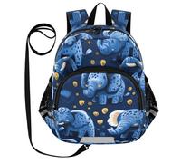 SyXIOP Cute Ears - Mochila deportiva para niños, con correa, antipérdida, con tira reflectante, diseño de elefantes azules, Elefantes Fuuny azul de dibujos animados, S, Casual