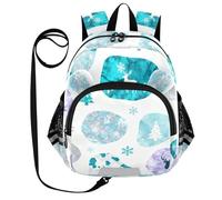 SyXIOP Cute Ears - Mochila deportiva para niños y niñas, antipérdida, con tira reflectante, estampado de piel de vaca, color turquesa, Estampado de piel de vaca navideña, turquesa, S, Casual