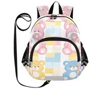 SyXIOP Cute Ears - Mochila escolar para niños, con correa, antipérdida, con tira reflectante, color pastel, osos lindos, Osos lindos de color pastel, S, Casual