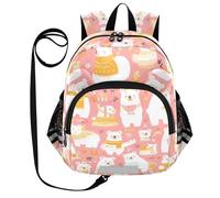 SyXIOP Cute Ears - Mochila escolar para niños pequeños, con correa, antipérdida, con tira reflectante, Mr & Mrs, oso, melocotón, dorado, Mr & Mrs Bear Peach Gold, S, Casual