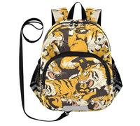 SyXIOP Cute Ears - Mochila infantil con correa para preescolar, mochila antipérdida para jardín de infantes con tira reflectante, tigres de arte francés, Tigers French Art, M, Casual