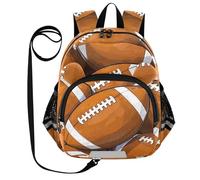SyXIOP Cute Ears - Mochila infantil para preescolar, con correa para niños y niñas, mochila de jardín de infantes con tira reflectante de dibujos animados y fútbol americano, Cartoon Sports Football