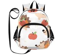 SyXIOP Cute Ears - Mochila para el día de los niños con correa para niñas pequeñas, antipérdida, con tira reflectante, diseño de erizo marrón de dibujos animados, Lindo erizo marrón de dibujos