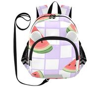 SyXIOP Cute Ears - Mochila para guardería con correa para bebé, mochila antipérdida, con tira reflectante, color rojo y sandía, Red Square Watermelon, S, Casual