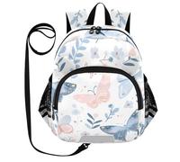 SyXIOP Cute Ears - Mochila para guardería infantil con correa antipérdida, con tira reflectante, mariposa azul pastel, Mariposa azul pastel, S, Casual