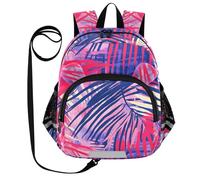 SyXIOP Cute Ears - Mochila para guardería infantil con correa, antipérdida, simple, moderna, con tira reflectante, hojas tropicales rojas, Hojas tropicales rojas, M, Casual