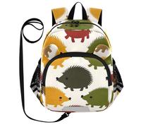 SyXIOP Cute Ears - Mochila para niños con correa para niñas pequeñas, antipérdida, con tira reflectante, silueta de erizo de dibujos animados beige, Silueta de erizo de dibujos animados beige, S