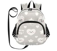 SyXIOP Cute Ears - Mochilas infantiles con correa para niñas pequeñas, antipérdida, con tira reflectante, bonita estrella en forma de corazón, color gris y blanco, Linda estrella en forma de corazón