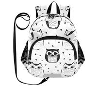 SyXIOP Cute Ears - Mochilas para niños grandes, con correa, antipérdida, con tira reflectante, búho, líneas simples, estilo de dibujos animados, Animal Owl Simple Line Art Estilo de dibujos animados