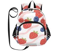 SyXIOP Cute Ears - Mochilas para niños y niñas, antipérdida, con tira reflectante, diseño de rayas, color baya pastel, Rayas Berry Pastel, M, Casual