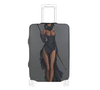 SyXIOP Dark Skin Grim Reaper - Funda protectora elástica para maleta, lavable, accesorio de viaje, para equipaje de 45,7 a 81,3 cm, color negro, Dark Skin Grim Reaper Black Sexy, S 18-20 in, Clásico
