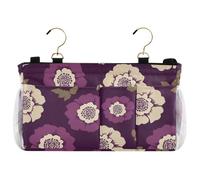 SyXIOP England Tudor Rose Khaki Purple - Mesita de noche para literas o camas de hospital, organizador de agua en botella