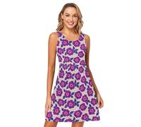 SyXIOP England Tudor - Vestido de playa de verano rosa morado, Inglaterra Tudor Rosa Morado, XXL