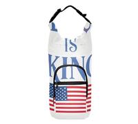 SyXIOP Eslinga blanca para botella de agua con bandera de Jesús es el rey para caminar, soporte para botella de agua de 20/24/32/40 onzas, para caminatas diarias, senderismo y otras actividades al