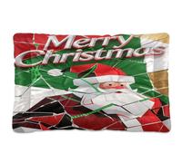 SyXIOP Feliz Navidad Papá Noel rojo verde lavable colchón para mascotas, antideslizante, suave, cómodo, cama para perros grandes, jumbo, mediano y pequeño, 36 x 24 pulgadas