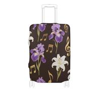 SyXIOP Funda elástica con diseño de flores para equipaje de viaje, lavable, accesorio de viaje para equipaje de 45,7 a 81,3 cm, Patrón musical de flores, XL 29-32 in, Clásico