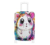 SyXIOP Funda elástica de hámster blanco de dibujos animados para equipaje, lavable, protección de equipaje, para equipaje de 18 a 32 pulgadas, Lindo hámster blanco de dibujos animados, XL 29-32 in