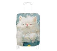 SyXIOP Funda elástica para equipaje de mano con diseño de pato y gato, estilo vintage, para equipaje de 45,7 a 81,3 cm, Gato bañador pato vintage anime, L 26-28 in, Clásico