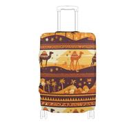 SyXIOP Funda elástica para equipaje de mano, estilo egipcio, color camel, a prueba de arañazos, para maletas, protector de maleta, para equipaje de 18 a 32 pulgadas, Estilo egipcio camello, S 18-20 in