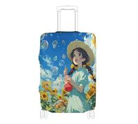 SyXIOP Funda elástica para equipaje de viaje con diseño de girasol, diseño de anime, para maleta de 18 a 32 pulgadas, Girasol Garden Anime Girl, L 26-28 in, Clásico