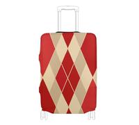 SyXIOP Funda elástica retro con rejilla roja para equipaje, a prueba de arañazos, funda protectora de maleta, para equipaje de 18 a 32 pulgadas, Red Grid Retro, XL 29-32 in, Clásico