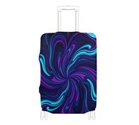 SyXIOP Funda protectora elástica para equipaje, color morado y azul, a prueba de arañazos, para equipaje de 18 a 32 pulgadas, Remolino azul morado neón, L 26-28 in, Clásico